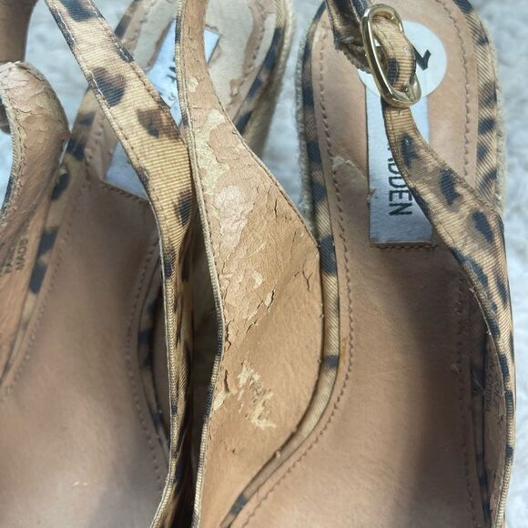 Steve Madden Fabric leopard print Espadrilles platform wedge sandals SZ10 - Picture 11 of 11